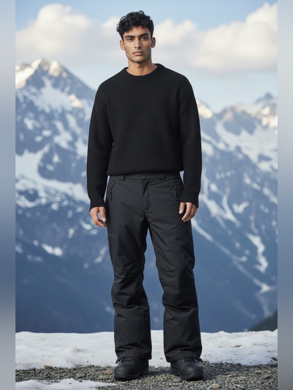 Marker Men's protective snow Apparel Black Ski Snowboard pants